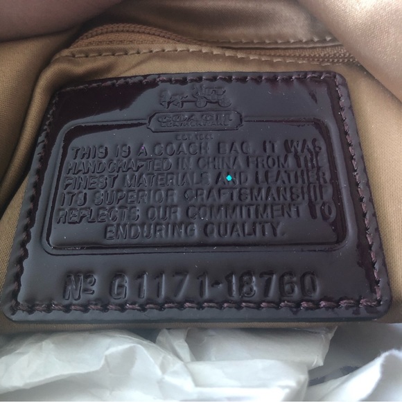 SOLD!!!  COACH Plum Patent Leather Maggie Madison Hobo Shoulder Bag #18760 - Picture 5 of 15